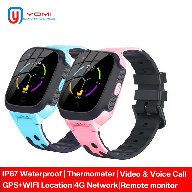 

4G Kids Smart Watch Waterproof GPS Track Watch Thermometer Monitor Video Call SOS Call Smartwatch Phone for Baby Student Present