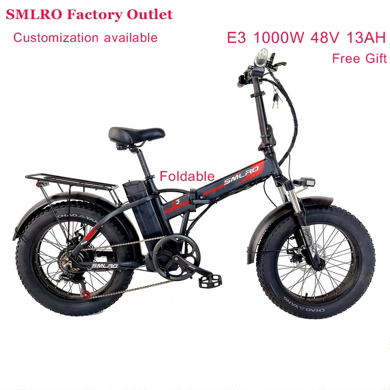 

Drop Shipping SMLRO E3 48V 15AH 1000W Electric Bike Wheel Fat Tire Ebike 7 Speed E Bicycle Electric Cars Vehicles for Adults
