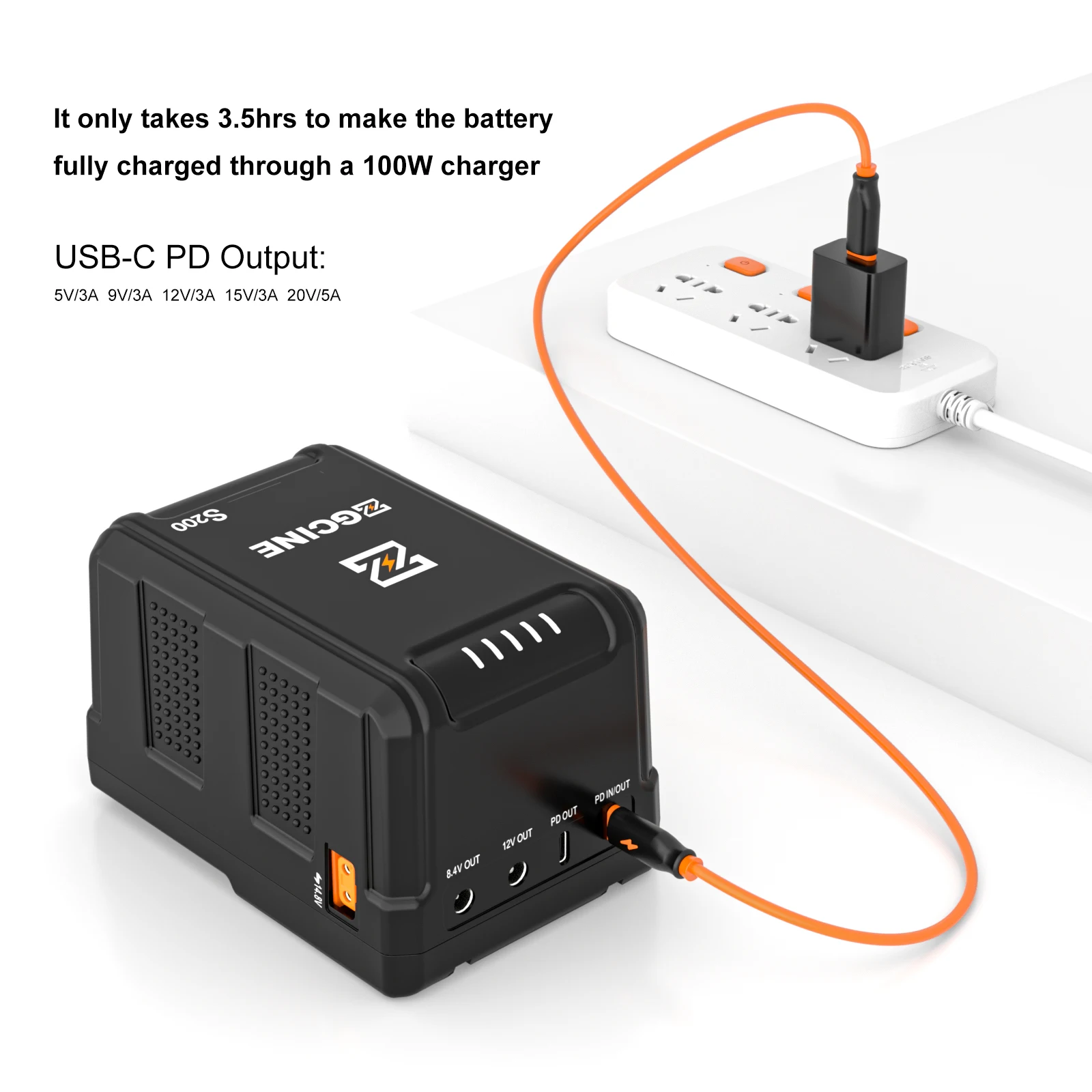 ZGCINE ZG-S95 S150 S200 Батарея с V-образным креплением PD Быстрая зарядка Power Bank
