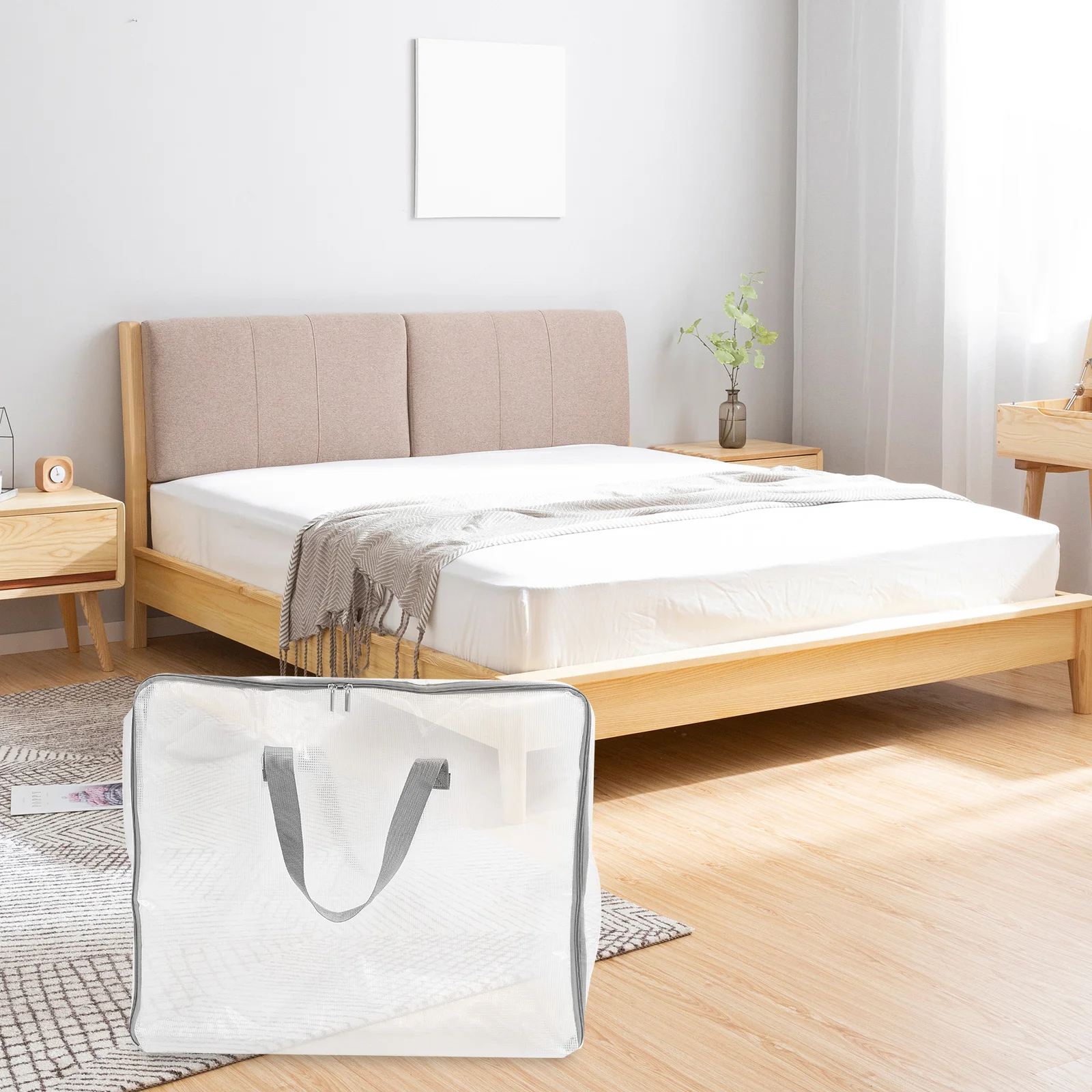 

Comforter Storage Bags Pillow Beddings Clothes Storage Containers Zippers Clear Moving Bags Large Capacity Closet Organizer