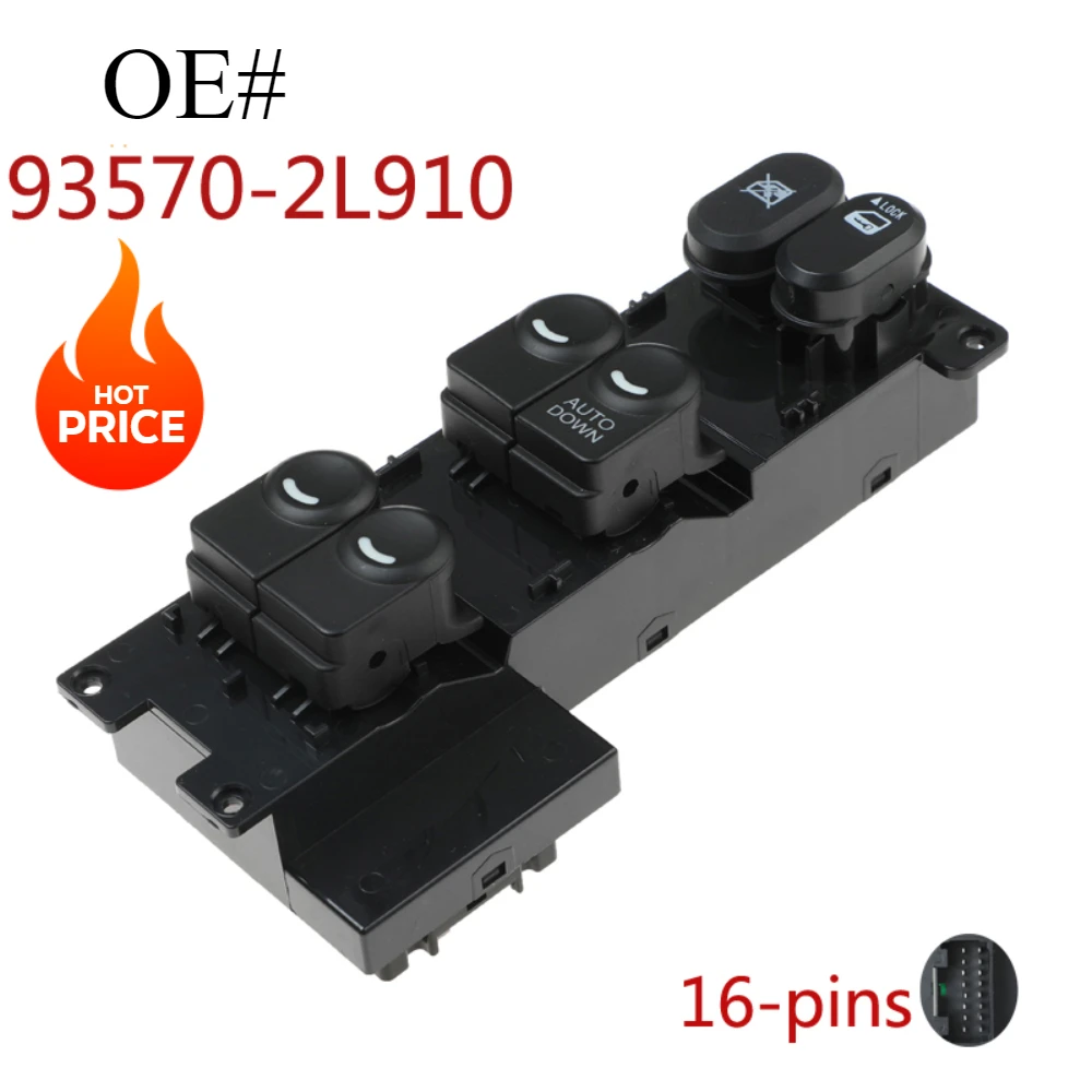 Главный переключатель переднего правого стекла 93570-2L910 для Hyundai I30 2007-2012 935702L910 RHD