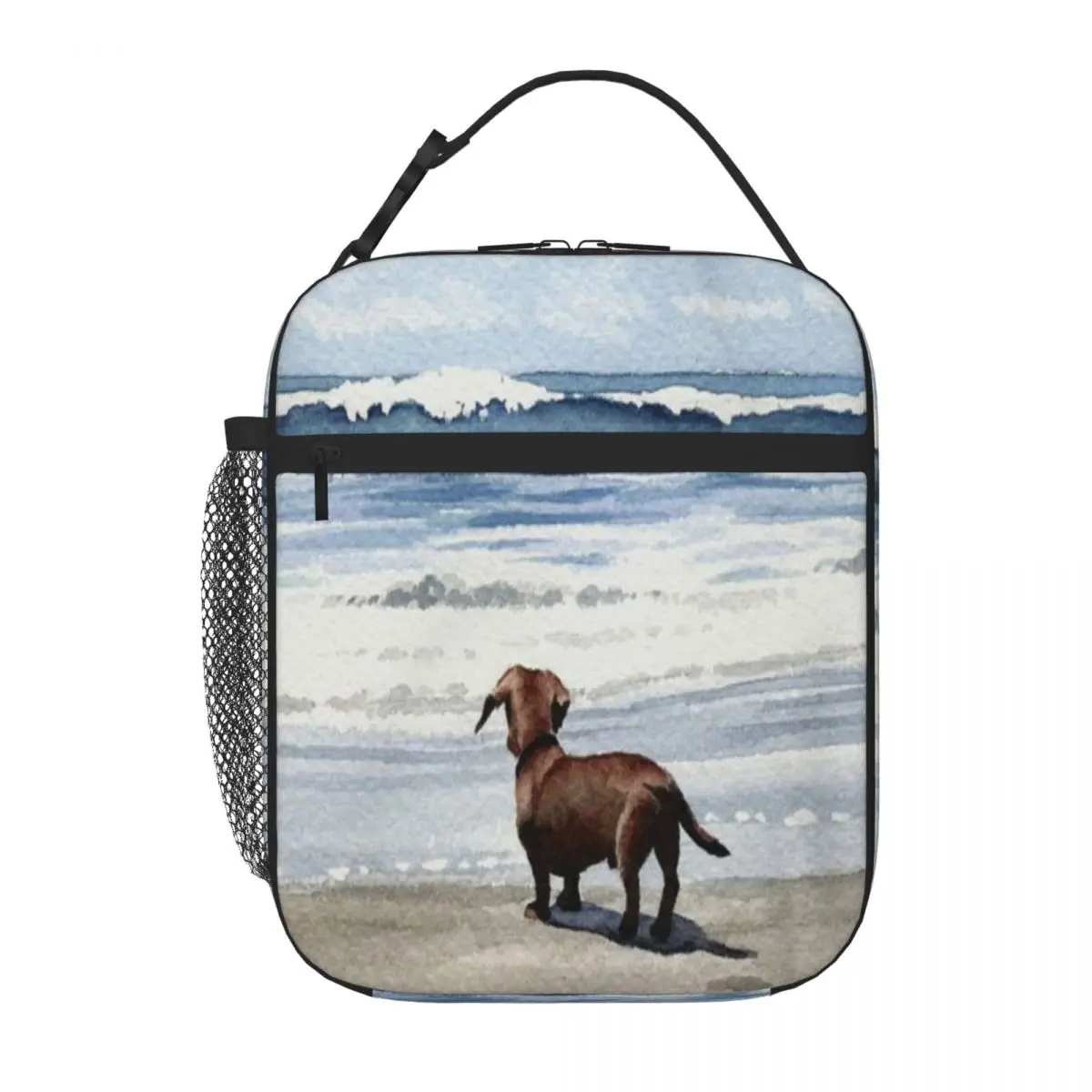 Dachshund At The Beach David Rogers Lunch Tote Thermal Bag Lunch Box Kids Children'S Food Bag