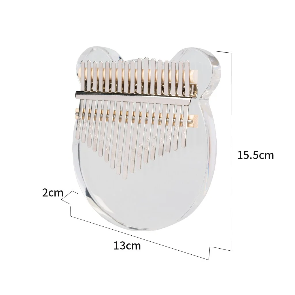 Thumb Keyboard 17 Key Kalimba Acrylic Thumb Piano 17 Keys Beer Kalimba Transparent Keyboard Instrument Africa Finger Piano SET