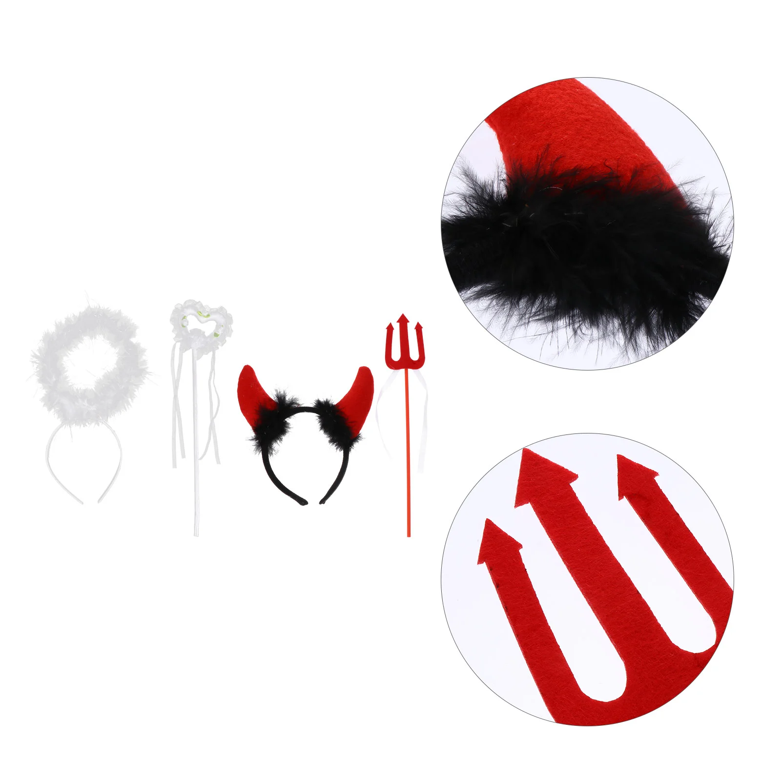 

2 Sets Wings Headband Angel Wand Headdress Role-playing Prop Performing Suit Cosplay White Prom Up Headwear Women
