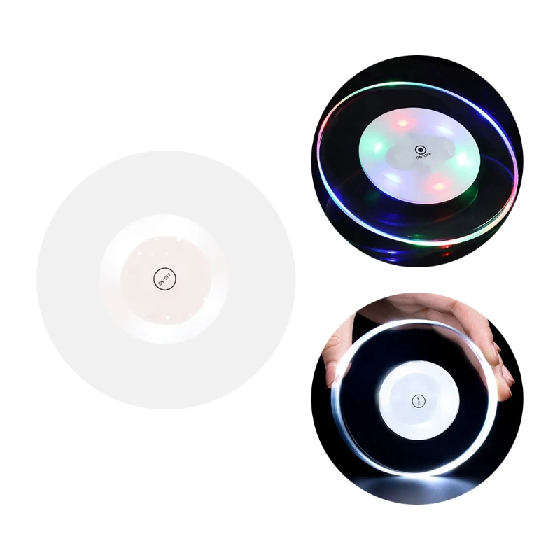 

1 комплект из 3 светодиодных акриловых подставок для коктейлей F63A, стеклянные разноцветные светящиеся искусства для украшения