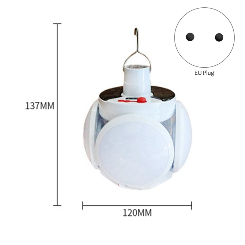 

Solar Rechargeable Light LED Power Failure Emergency Bulb Light Rechargeable Folding Tent Light For Garden Tents