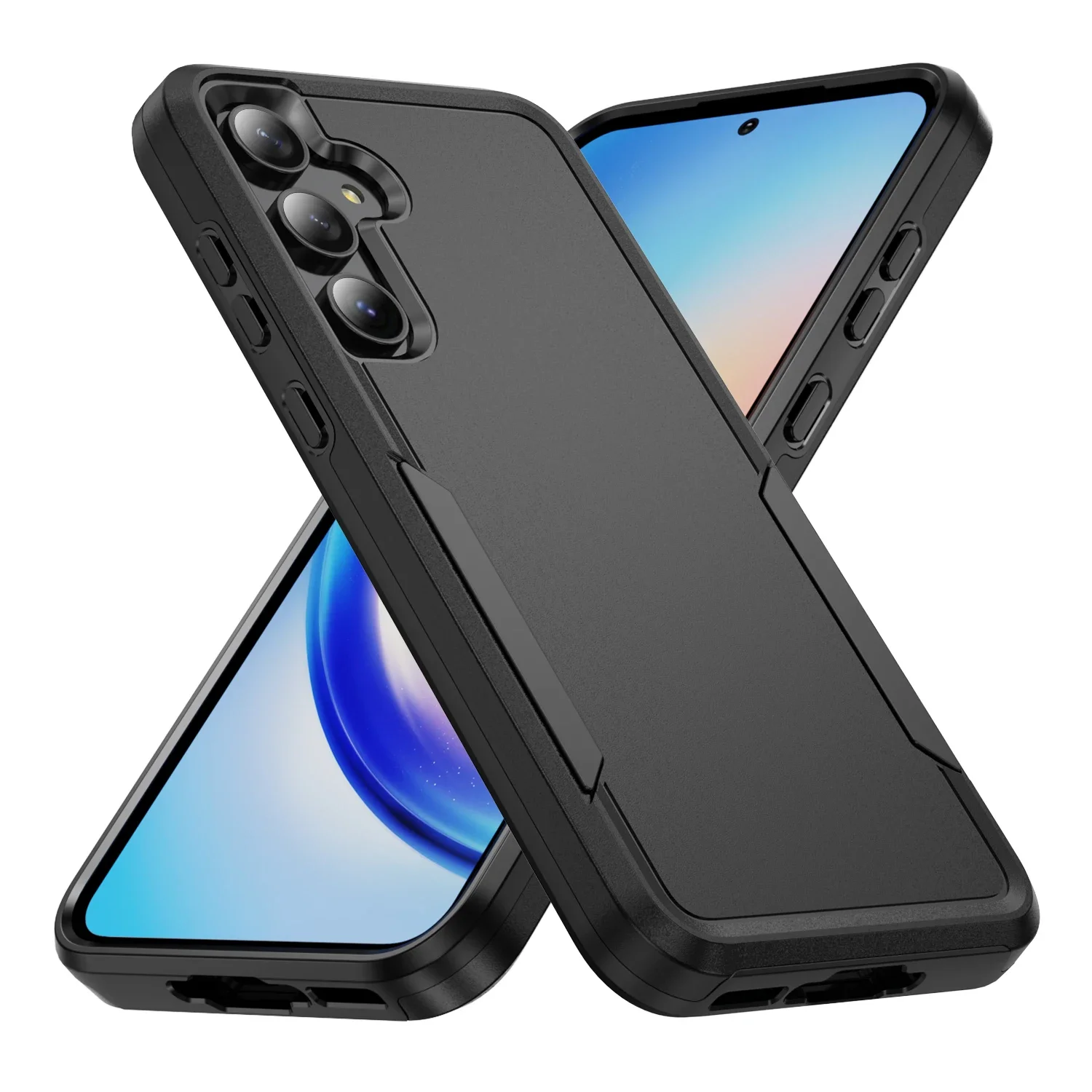 Non-Fingperprint Luxury Armor Case for Samsung Galaxy Ultra S24 Plus Dual Layer Cover