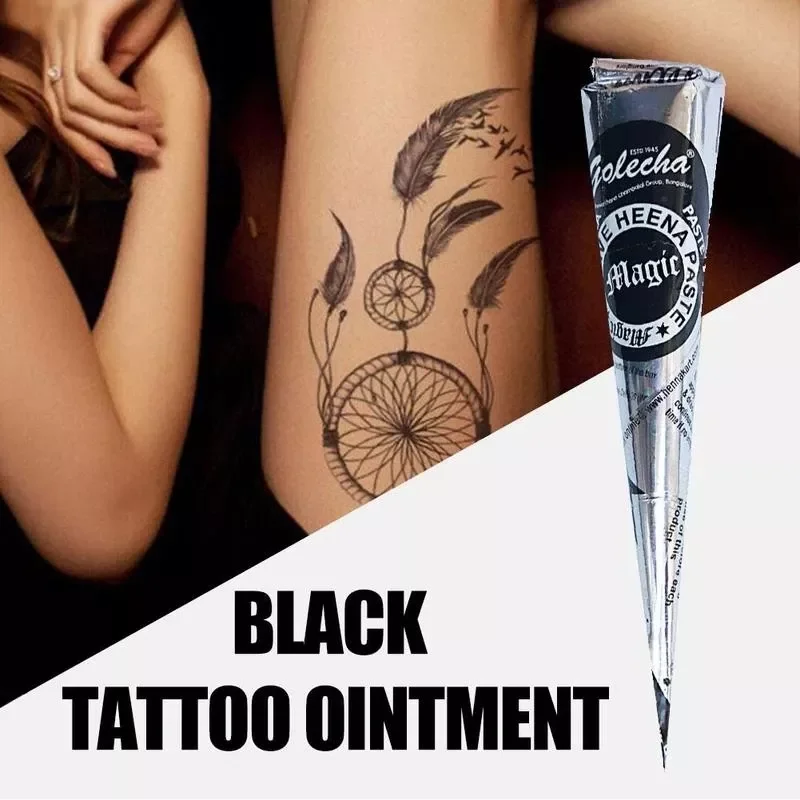 

1pc Natural Indian Henna Tattoo Ink Black Mehndi Paste Cones Body Art Sticker Mehndi Body Paint Temporary Safty