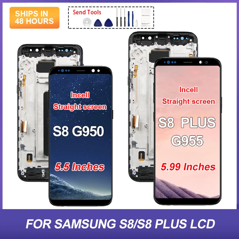 

1Pcs G955 Display For Samsung Galaxy S8 Plus LCD Touch Screen Digitizer For Samsung S8 LCD G950 G950F G955F Assembly With Frame