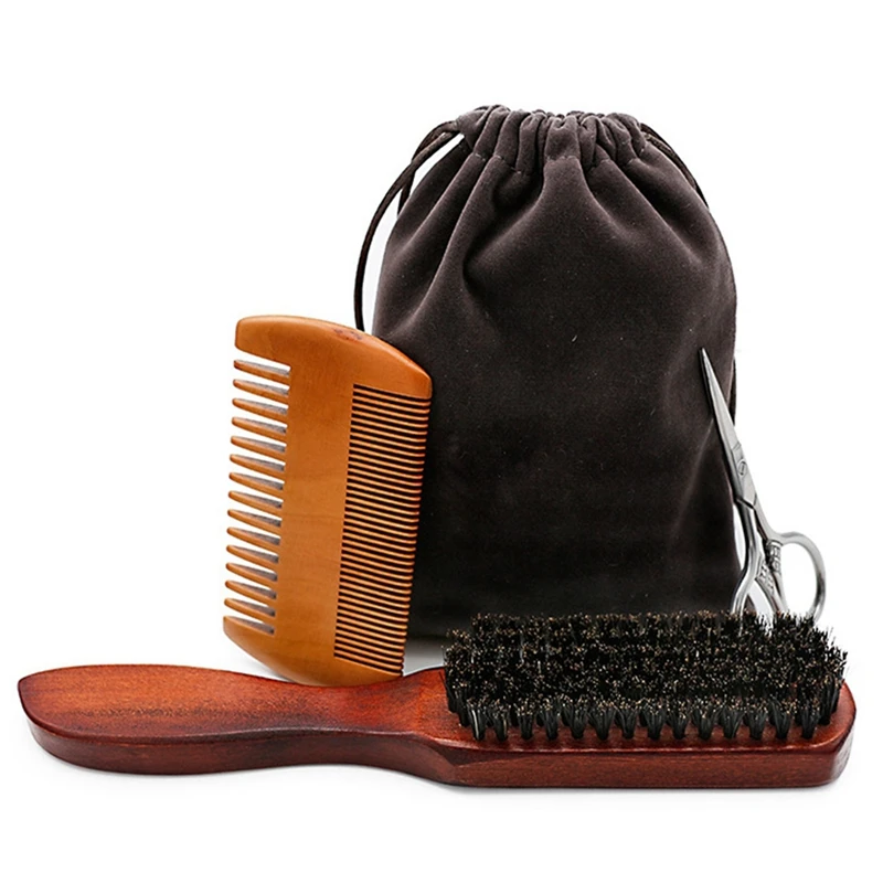 

Набор расчесок для бороды, расческа для бороды, инструмент для ухода за бородой и маслом, профессиональный набор расчесок для бороды