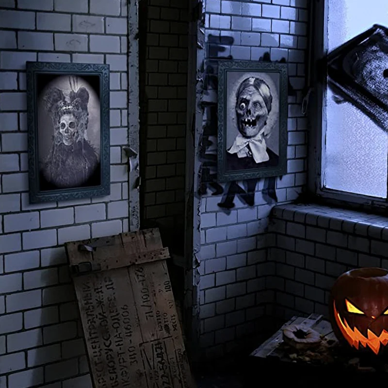 3D фоторамка с призраками 28x22 см картинки ужасами на Хэллоуин фоторамки