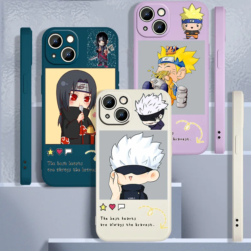 

Good looking naruto cartoon character For Apple iPhone 5 6 7 8 11 Pro MAX Pro Liquid Silicone Cover Funda Soft Phone Case Capa