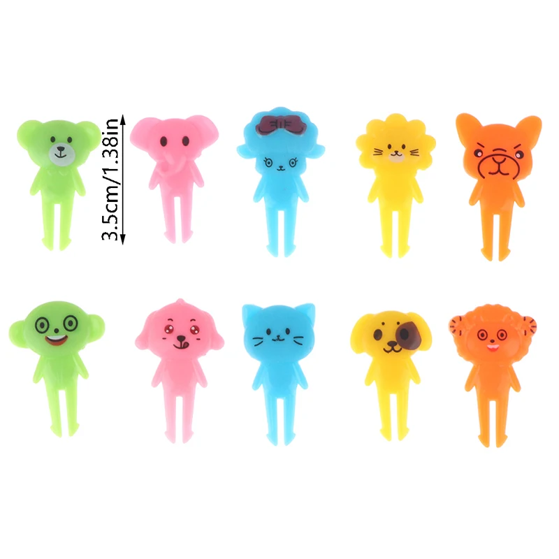 

7/10Pcs Fruit Fork Food Grade Plastic Mini Cartoon Kids Cake Fruit Toothpick Bento Lunch Bento Accessories Party Decoration