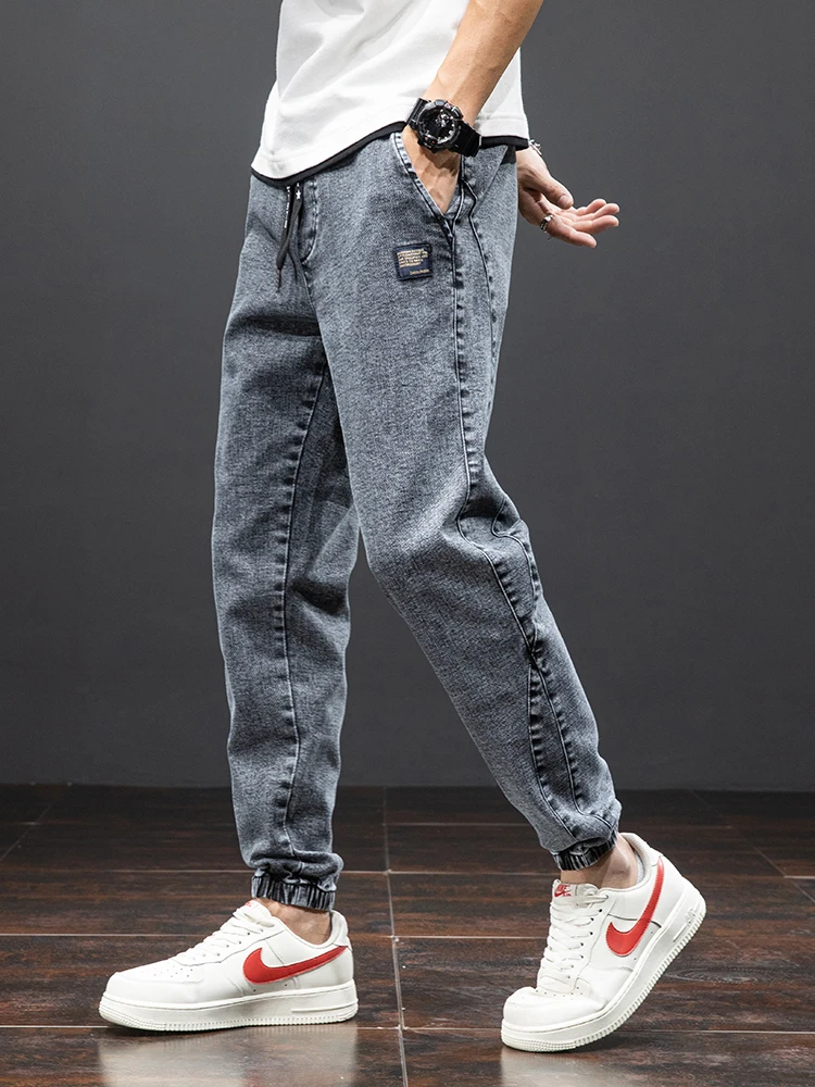 Spring Summer Black Blue Cargo Jeans Men Streetwear Denim Jogger Pants Male Baggy Harem Jean Trousers 6XL 7XL 8XL