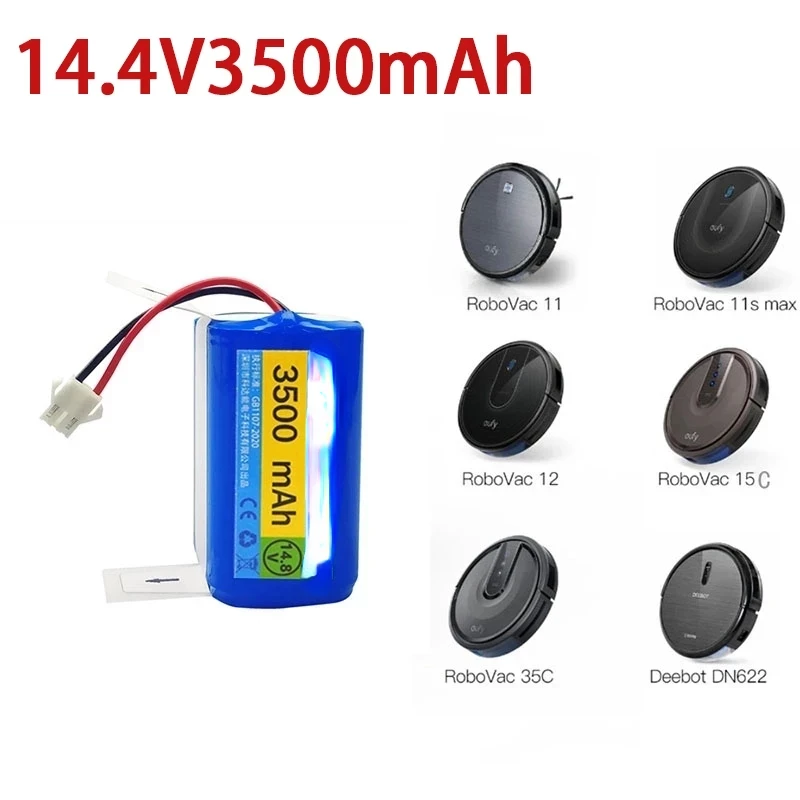 

14.4V 3500Mah 18650 Li-Ion Battery Voor Conga Excellence 990 Ecovacs Deebot N79 DN622 Eufy Robovac 11 11S 30 Etc