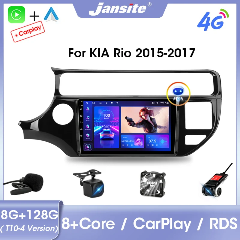 

Jansite 2 Din Android 11.0 Car Radio Multimedia Video Player GPS For KIA K3 RIO 2015-2017 Carplay Stereo RDS Auto DVD IPS Screen