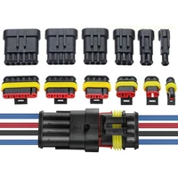 5 sets 23456 pin waterproof automotive male female electrical connectors plug way with wire for car motorcycle marine truck