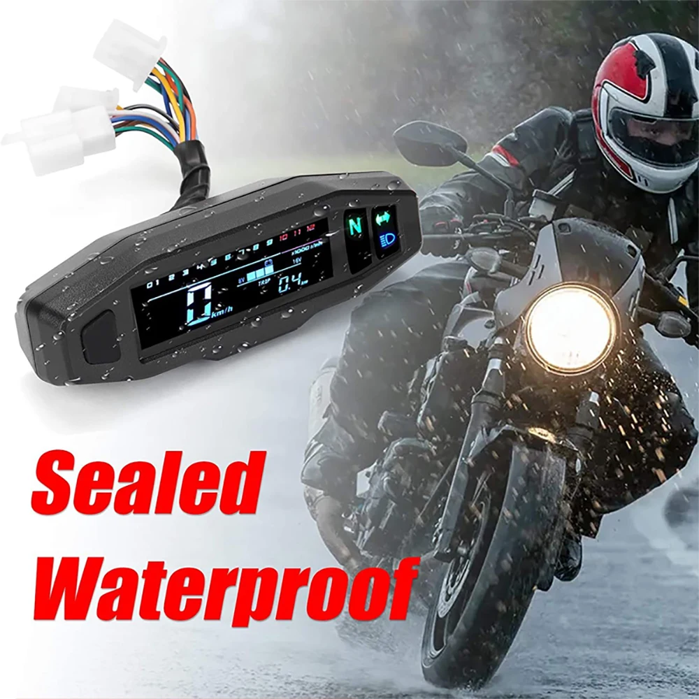 

Newest Motorcycle Speedometer Oil Gauge Tachometer Universal Digital Meters Instrument Cluster Turn Signal Light Indicator