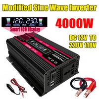 4000w modified sine wave inverter dc 12v to 220v 110v voltage transformer voltage converter lcd display power inverter for car