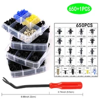 650pcs auto fastener clip plastic clips fasten bumper door trim fitting disassembly tool remove retain rivets for cars puller