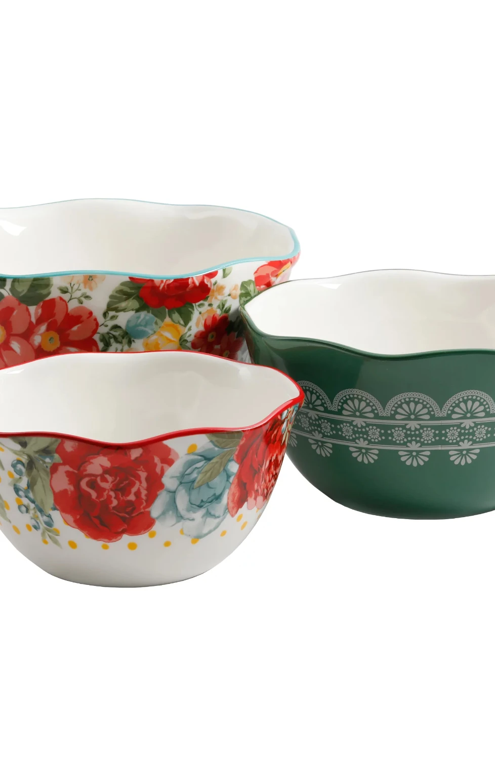 

Vintage Floral 3-Piece Serving Bowl Set