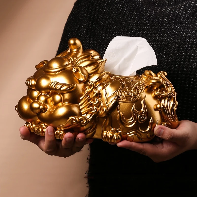 

Новинка, китайская креативная коробка для салфеток Pixiu, бумажная коробка для гостиной с рисунком, декоративные украшения, коробка для салфеток