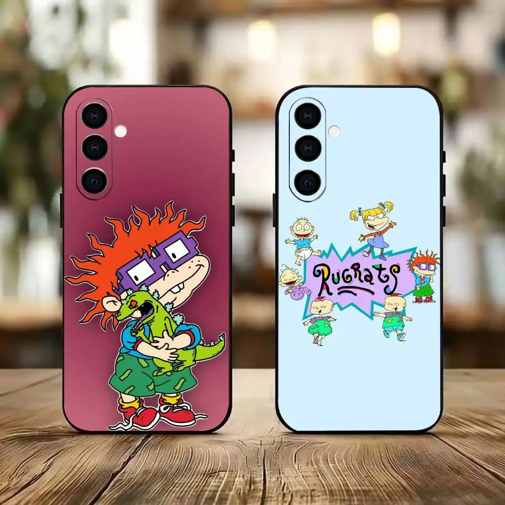 Фото Черный мягкий силиконовый чехол для телефона Kid R-Rugrat Chuckie A-Angelica для Samsung A73 20,21,22,31,32,52,53,72 №1