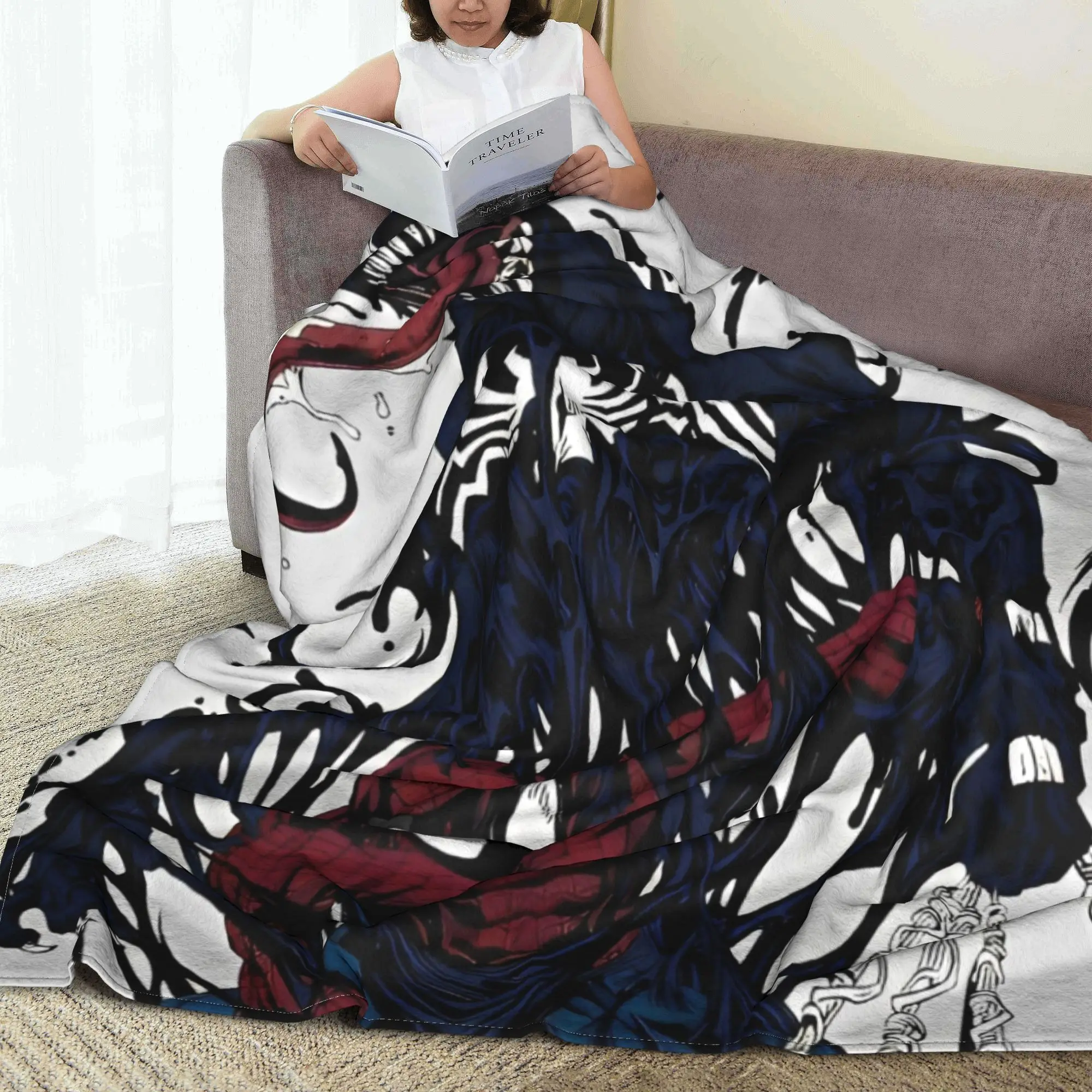 Фланелевые одеяла Rising Spider Venom Symbiote винтажное одеяло для дома плюшевое тонкое 125*100