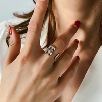 fashion ins letter b open rings for women simple personality gold silver color initials name ring trendy accessories jewelry