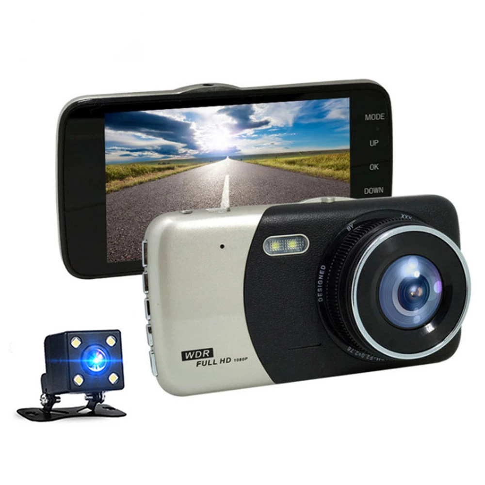 Автомобильный видеорегистратор с камерой заднего вида 1080P двойной объектив Full HD G