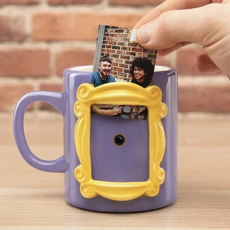 

2 In 1 Friends Mug Photo Frame Monica Door Frame Coffee Mug Creative Ceramic Tea Milk Cup Gifts for Friends Tv Show Cup