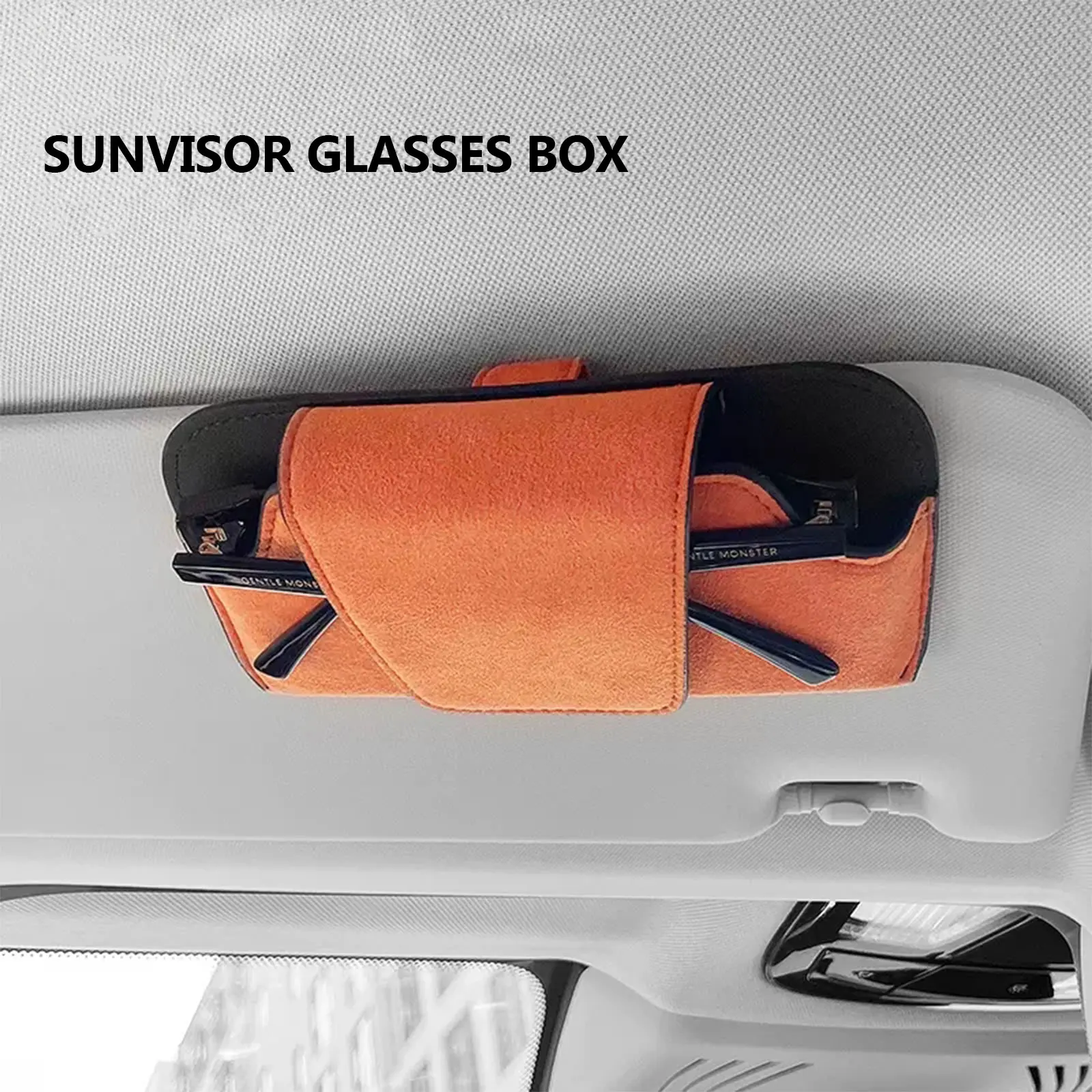 

1Pc Car Glasses Holder Magnetic Car Sun Visor Glasses Case Organizer Glasses Box Holder Visor Sunshade PU Leather Car Storage