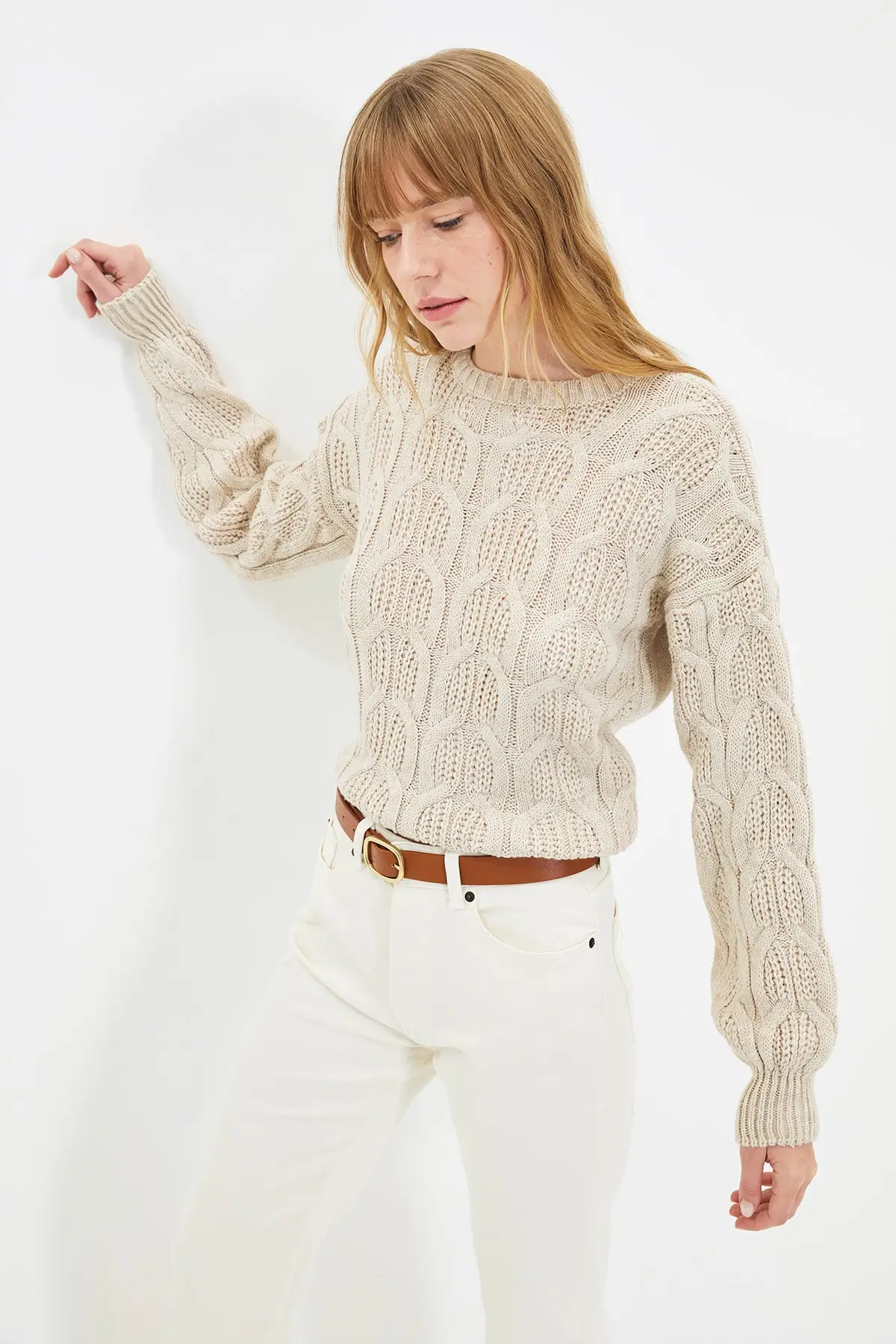 

Trendyol Mesh Detailed Knitwear Sweater TWOAW22KZ2090