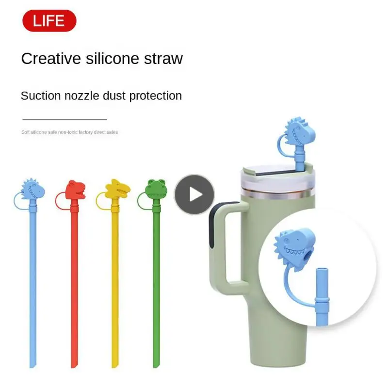 

Dinosaur Shape Stanley Car Cup Straw Food Grade Silicone Can Be Recycled Straw Apply To Stanley Cup Silicone Straw Dustproof