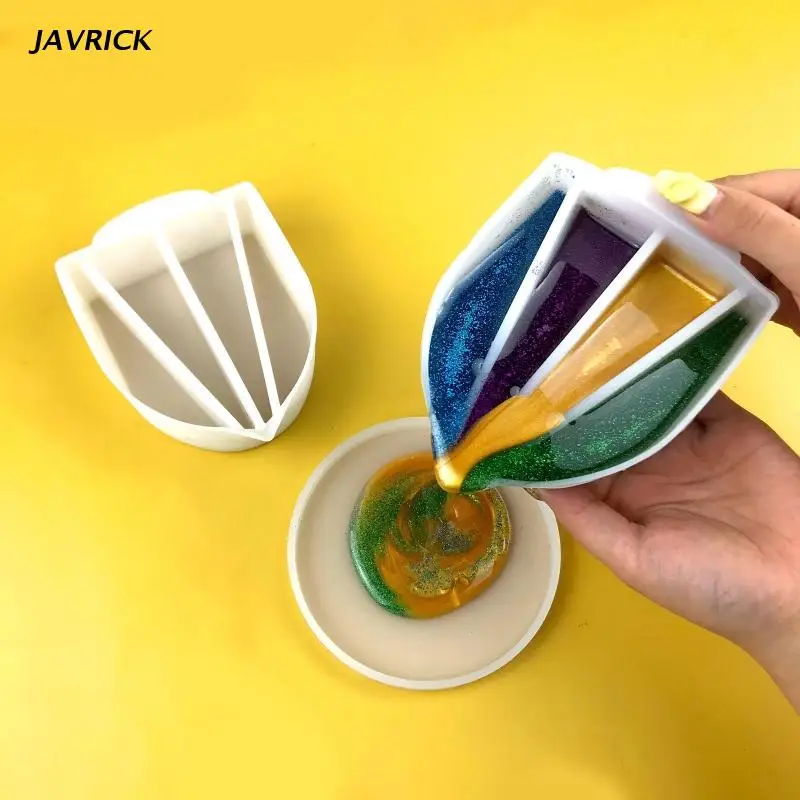 

Jewelry Liquid Acrylic Pour Cup 4 Channels Paint Pouring Split Cup Art Craft