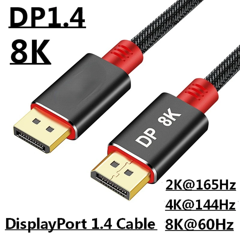 

DisplayPort 1.4 Cable 8K 4K HDR High Speed 32.4Gbps Display Port Adapter For Video PC Laptop TV DP 1.4 Display Port