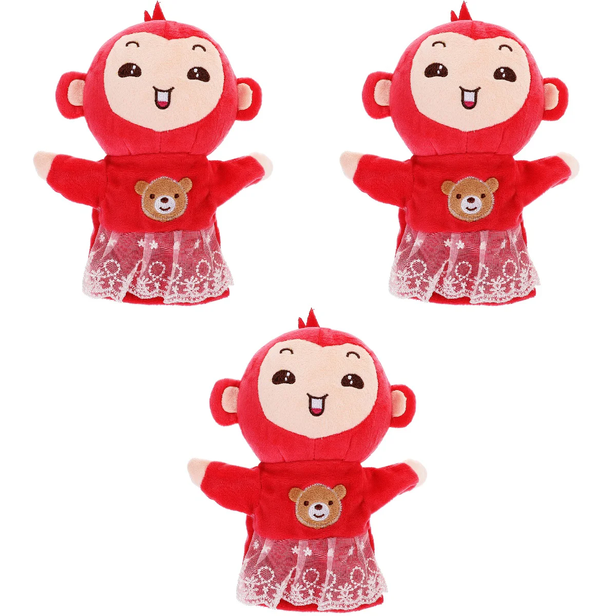 

Набор 3-х ручных марионеток, игрушка для раннего развития, милые плюшевые интерактивные детские игрушки, для малышей, Детские Мультяшные животные