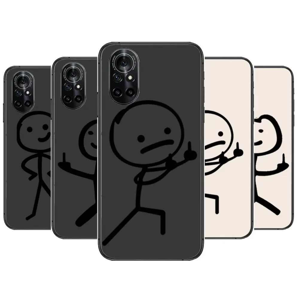 

Cartoon Matchman Clear Phone Case For Huawei Honor 20 10 9 8A 7 5T X Pro Lite 5G Black Etui Coque Hoesjes Comic Fash design