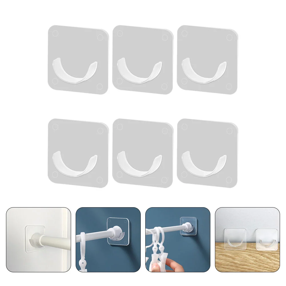 

6Pcs Shower Curtain Rod Shower Rod Holders Shower Rod Retainers for Toilet Home Hotel Bathroom