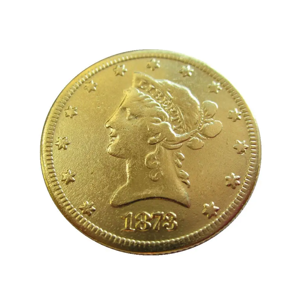 

1873 P, CC,S, США, позолоченная искусственная голова свободы (девиз на обратном фоне)