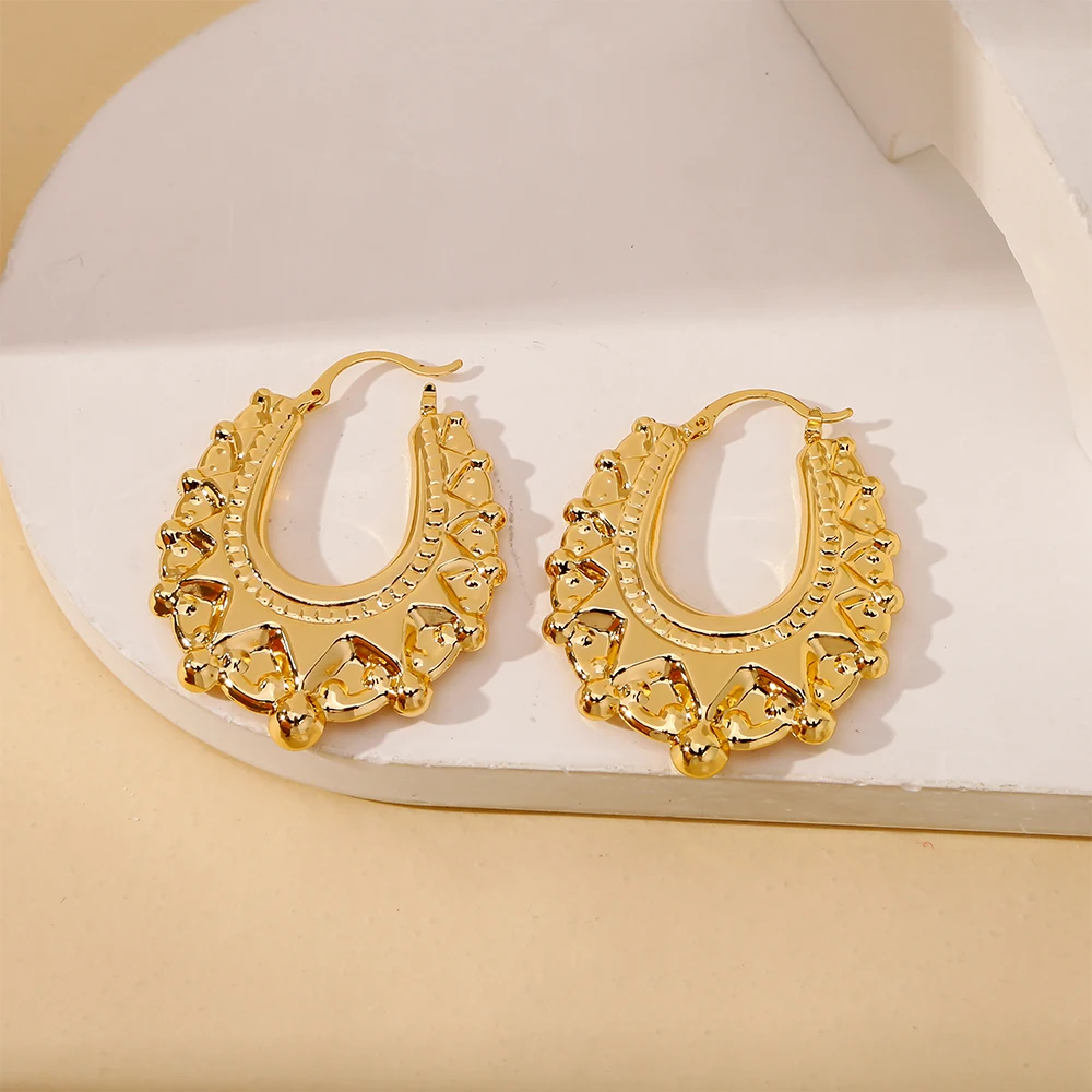 HONGTONG U-образные геометрические круглые серьги из бисера для женщин