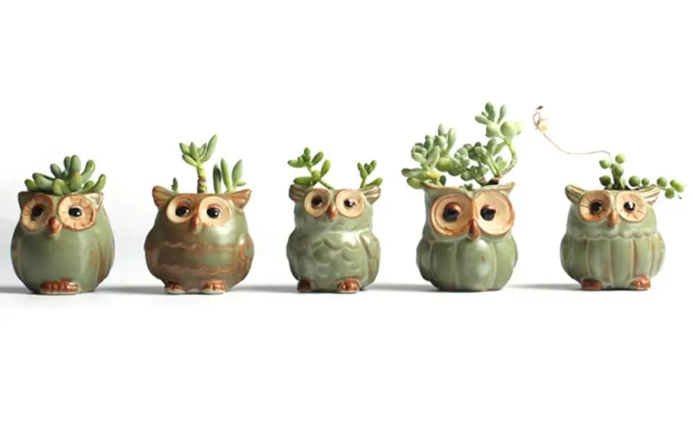 

Керамический горшок-сова