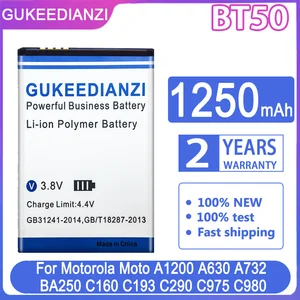 GUKEEDIANZI Battery BT50 1250mAh For Motorola Moto A1200 A630 A732 BA250 C160 C193 C290 C975 C980