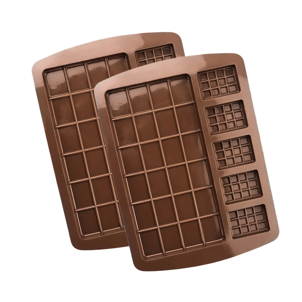 2PCS Silicone Mold Chocolate Mold Fondant Patisserie Candy Bar Mould Cake Mode Decoration Kitchen Baking Accessories 2021