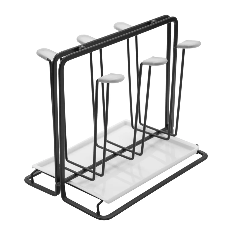 

6 Bottle Dish Drainer Metal Bottle Holder, Drip Rack For Vessels With Drip Tray, For Sodastream, Air Up, Avent,