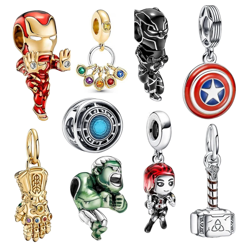 

2022 New 925 Sterling Silver Marvel Film series beads Fit Pandora 925 Original Bracelet Mickey and Minnie Bead Charm Jewelry
