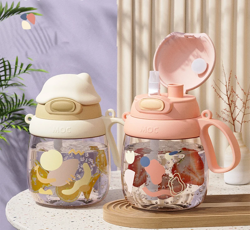 

Drink Bottle With Straw Cloud Double Drink Belly Cup 1300Ml Drop-Resistant And Wear-Resistant Pp Water Bottle For Children