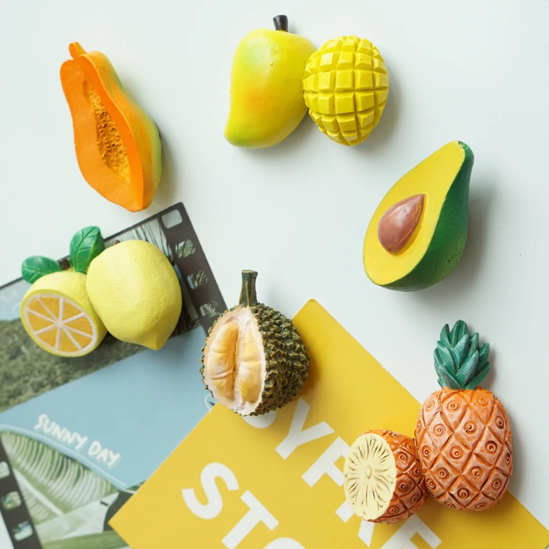 Магнит на холодильник в виде фруктов имитация манго авокадо ананаса лимона кухни