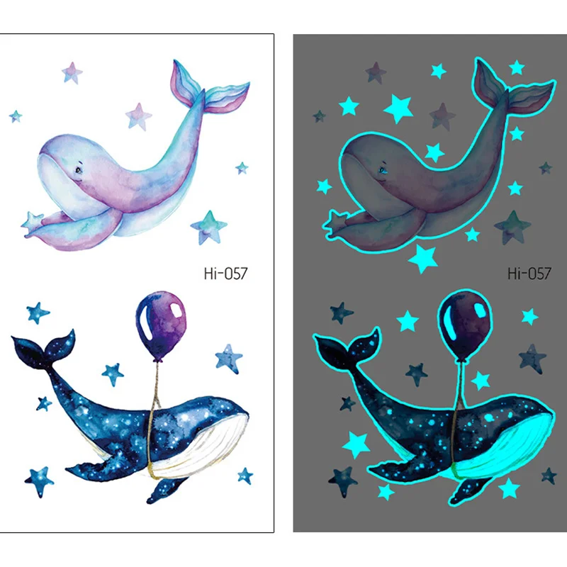 1 шт. синяя светящаяся тату-наклейка водостойкая маленькая накладка на палец