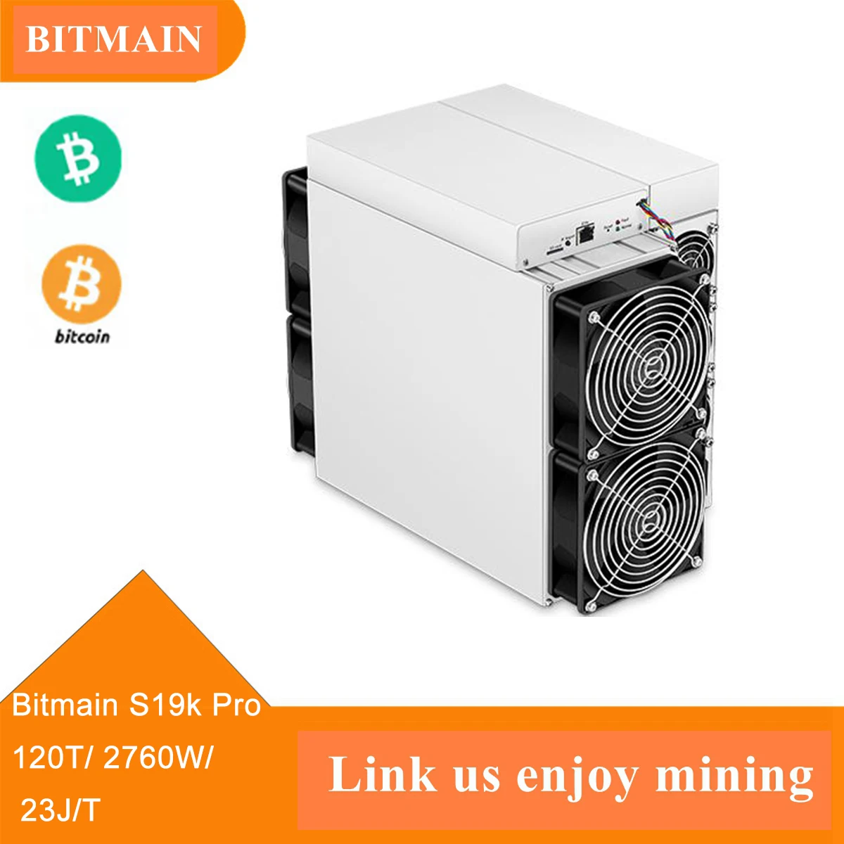 

Биткоин-Майнер S19k Pro 120T с потреблением мощности 2760 Вт от Bitmain Antminer
